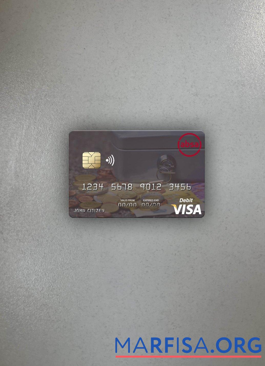 Printable Mozambique Absa Bank Mozambique visa debit card photolook front example